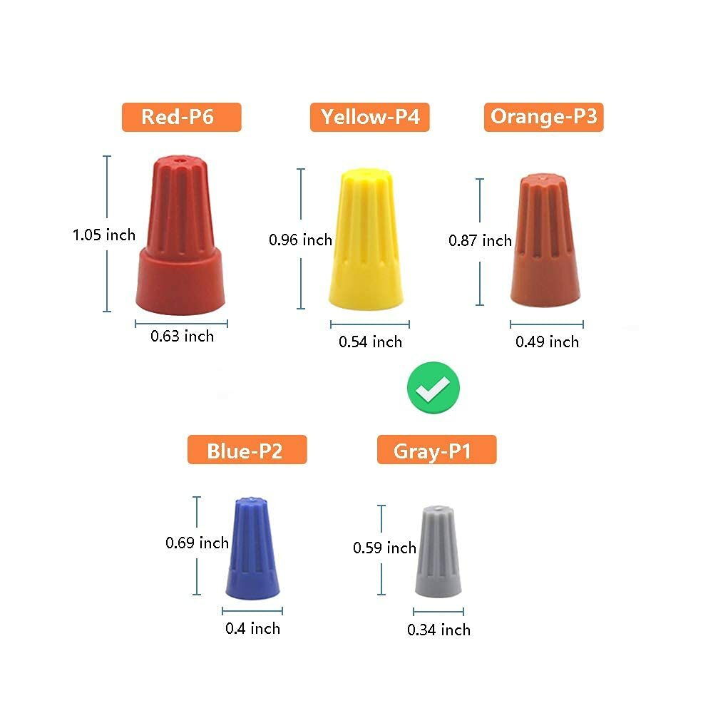 Twist Type Wire Caps Connector Cable Nuts AWG 22-16 UL Listed Gray