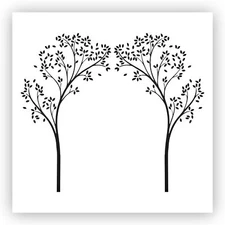 Tree with Leaves #2 Stencil - Choose a Size - Laser-Cut Reusable Plastic
