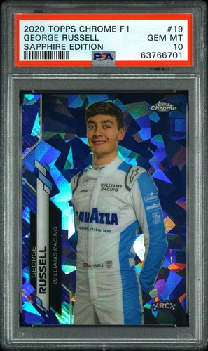 2020 Topps Chrome Sapphire Edition F1 Portrait - George Russell (RC) #19 PSA 10