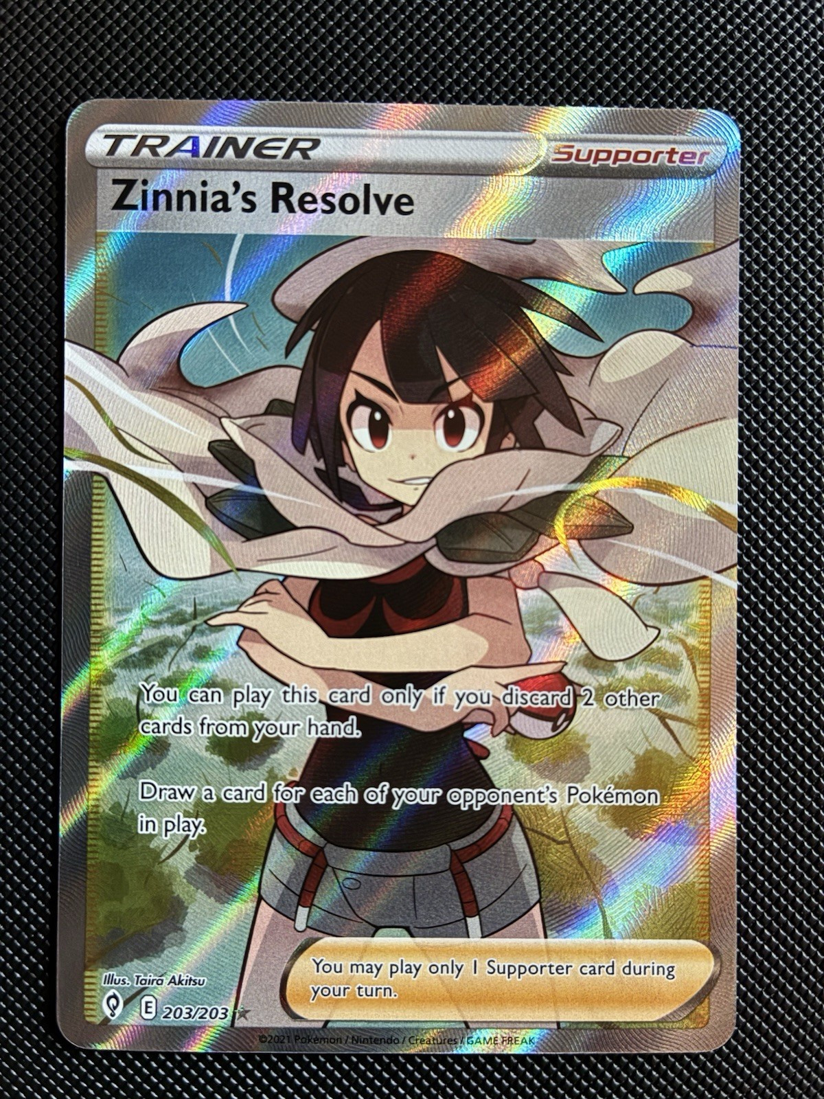 Zinnia's Resolve Full Art Ultra Rare SWSH07: Evolving Skies 203/203 Pokemon TCG