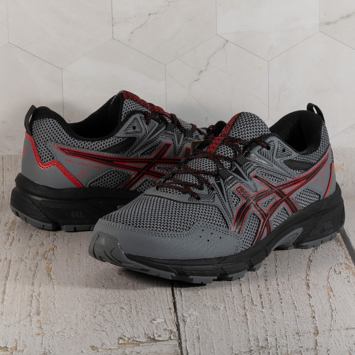 Asics GEL-Venture 8 Mens 8.5 Gray Red Running Shoes 1011B396 Sneakers Jogging Asics Men main image 4