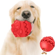 Rubber Treat Dispensing Dog Toys, Indestructible Dog Ball for Aggressive Chewers