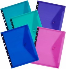 Image of Snopake A4 Polyfile Ring Binder Stud Wallets Landscape Electra Popper Files X 5