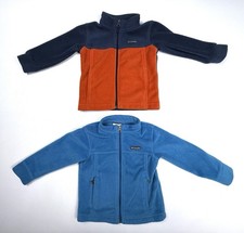Lot of 2 Columbia Full Zip Fleece Jacket Blue/Orange Toddler's Size 3T