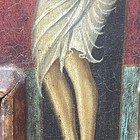 Antique Painted Wood San Damiano Style Crucifix Italian Religious Icon — photo 7
