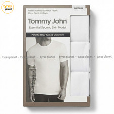 Tommy John Second Skin Modal Crew Neck Undershirt 3-Pack M 38-41" White Medium
