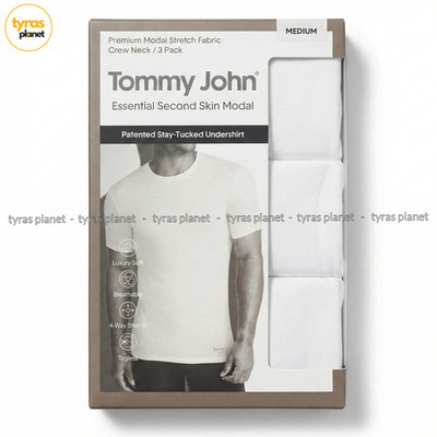 Tommy John Second Skin Modal Crew Neck Undershirt 3-Pack M (38-41'') White Medium