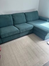 Kivik 3 seater sofa with chaise longue,  Kelinge grey-turquoise. Good Condition.