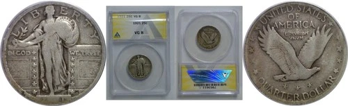 1921 Standing Liberty Quarter   ANACS VG-8
