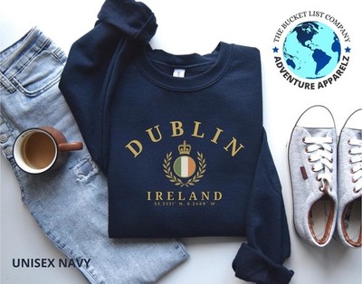 Dublin Unisex Sweatshirt Travel Gift Ireland National Flag Souvenir Tee