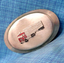 Cabover Truck Belt Buckle Enameled Trucker Trucking Transport Vtg 80s  .TAZ911