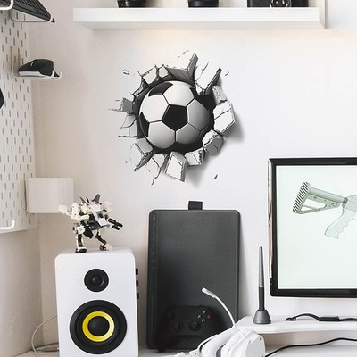 Creative Broken Wall Soccer Wall Stickers Children's Room Decoration Mural