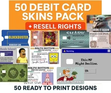 Debit Card Skins PACK ( Digital Download Bundle) Resell - Trading Card Singles- 