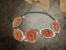 CHICO'S MEDALLION SEQUINS ADJUSTABLE CHAIN BELT S/M FESTIVAL BOHO GYPSY 36"