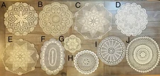 10 Hand-Crocheted (Cream, Beige, Ecru) Doilies, Diameters 9-19.5", You Choose