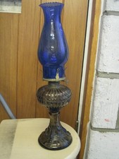 FRENCH VALLERYSTHAL GLASS OIL LAMP+FUNNEL (2)