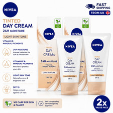 2x Nivea Light Skin Tone Tinted Day Cream SPF15 Moisturising Face Cream