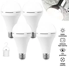 4X Rechargeable Emergency Light Bulb 12W Equivalent 1200mAh Battery Backup F2