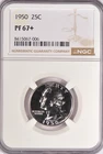 1950 Washington Quarter Proof NGC PF 67+ PR67+ Gem Coin 25C
