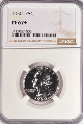 1950 Washington Quarter Proof NGC PF 67+ PR67+ Gem Coin 25C