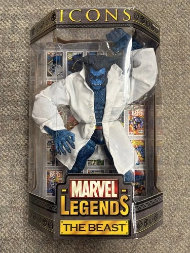 + Toy Biz Marvel Legends Icons The Beast Action Figure 12" Tall w/ Book NIB