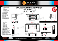 Cockpit Dekor Volkswagen Transporter T5 08/2003-08/2009 31 Teile CARBON