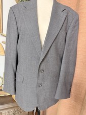 Oscar de la Renta Mens 42R Gray Birdseye 100 Wool Sport Coat Blazer Jacket