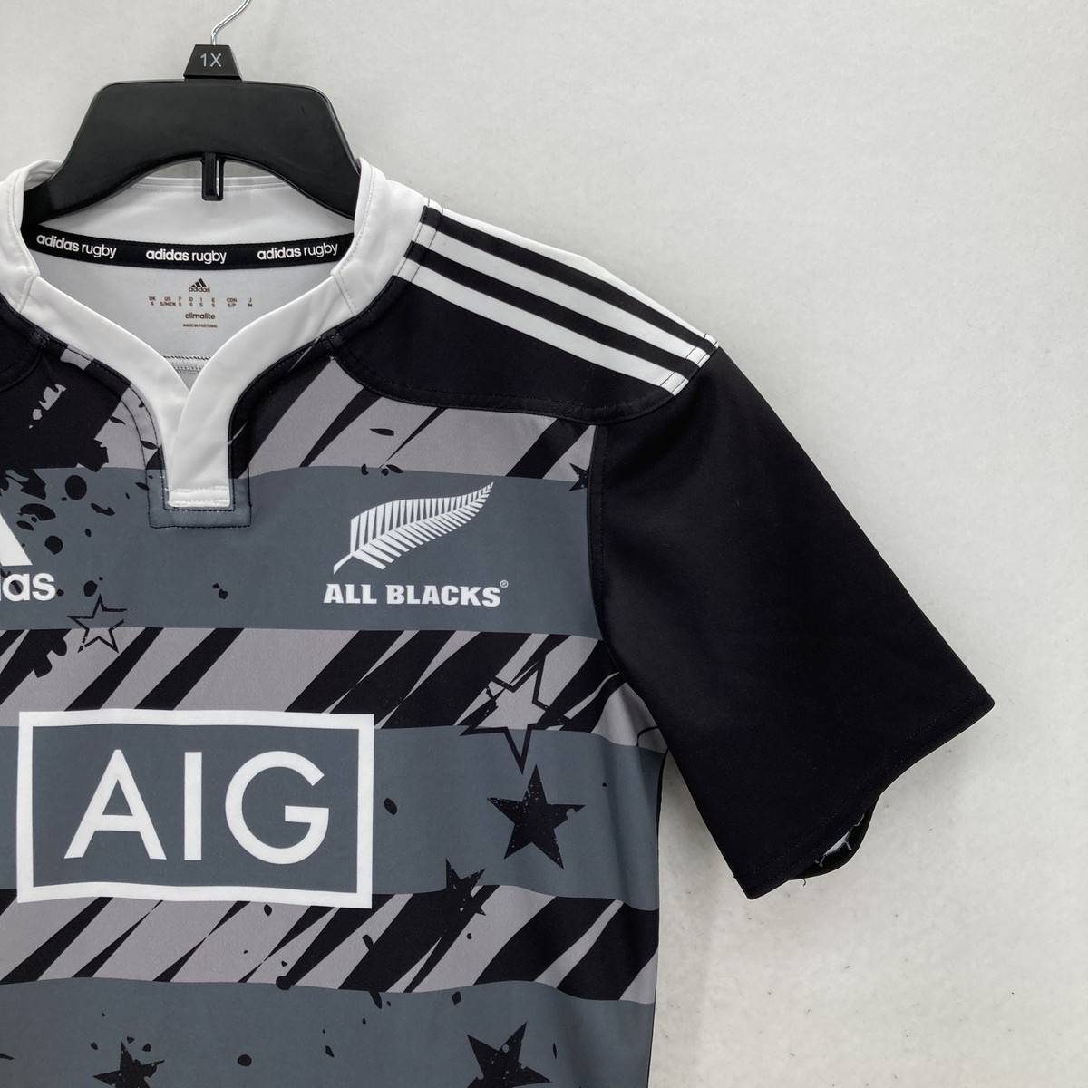New Zealand All Blacks Rugby Shirt Mens Small Adidas Climalite