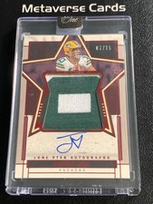 2023 Panini One Jordan Love Red Lone Star Relic Patch Auto 07/15 SSP Encased