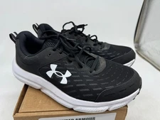 Under Armour Charged Assert 10 Athletic Shoes Mens Black White Mesh - 10.5 WIDE
