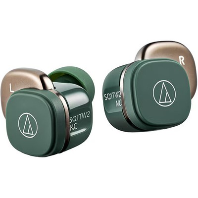 Audio-Technica ATH-SQ1TW2NC True Wireless Noise Cancelling Earbuds green
