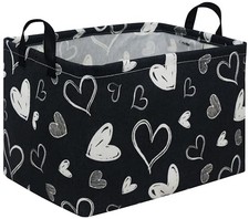 Rectangular Black Gift Basket,nursery laundry basket,girls gift Black Love