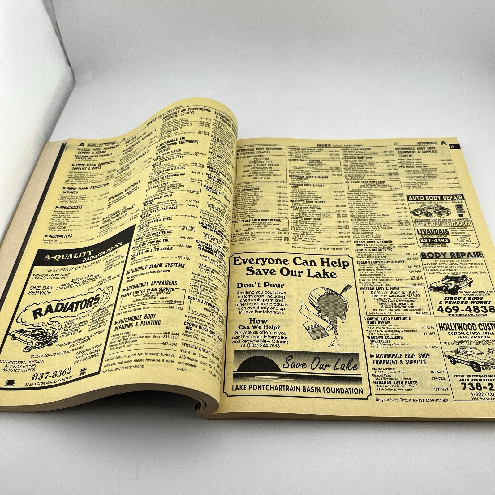 Kenner LA 1991-92 Telephone Directory With Yellow Pages 11x9x1"