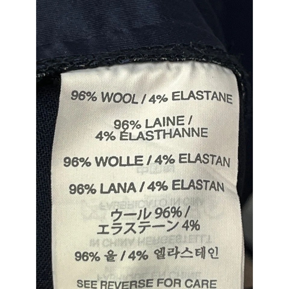 Pantalón J Crew Bi elástico azul marino mezcla lana para mujer 4 bolsillos laterales a rayas Foto 4 de 4