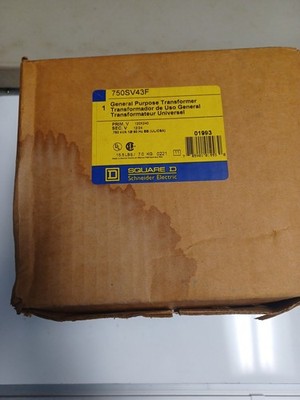 Square D Single Phase General Purpose Transformer 120-240V, 750SV43F New