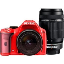 PENTAX Digital SLR Camera K-x Double Zoom Kit Red/Pink 023
