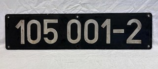 Original Lokschild 105 001 2 Bw Jüterbog Betriebszustand original ab Lok