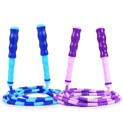 Jump Rope Kids-Soft Beaded Skipping Rope Adjustable Tangle-Free Segmented Jumpin
