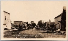 Vintage 1914 SANBORN, Iowa RPPC Photo Postcard "3rd Street East After Tornado"