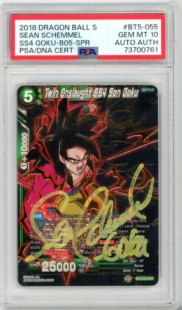 PSA GEM MT 10 Sean Schemmel DBZ TCG Twin Onslaught SS4 Son Goku
