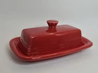 Fiestaware Homer Laughlin HLC Fiesta Scarlet Red Covered Butter Dish Retired