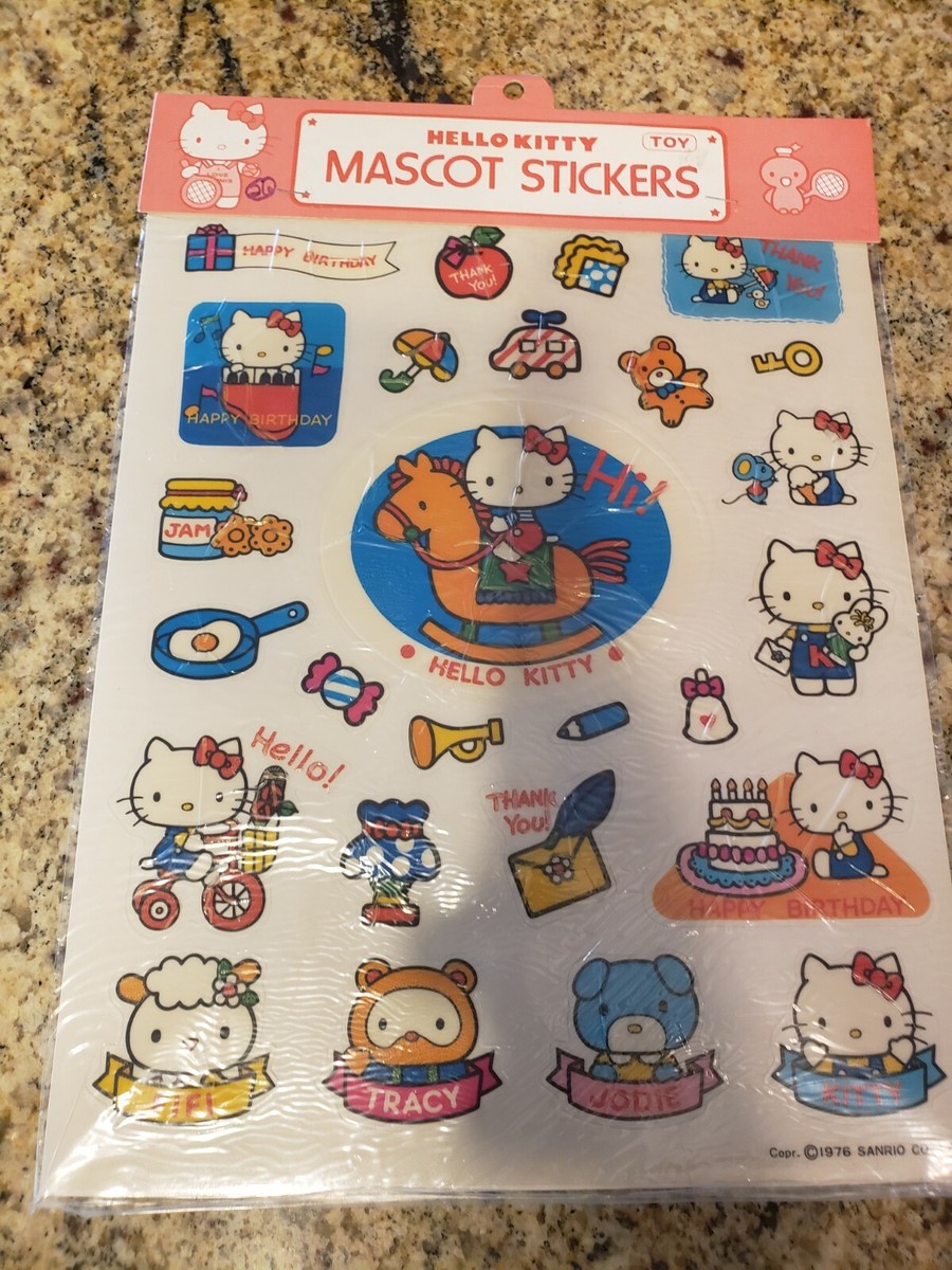 Vintage Hello Kitty Mascot Stickers - Sanrio 1976 - New (Read) | eBay