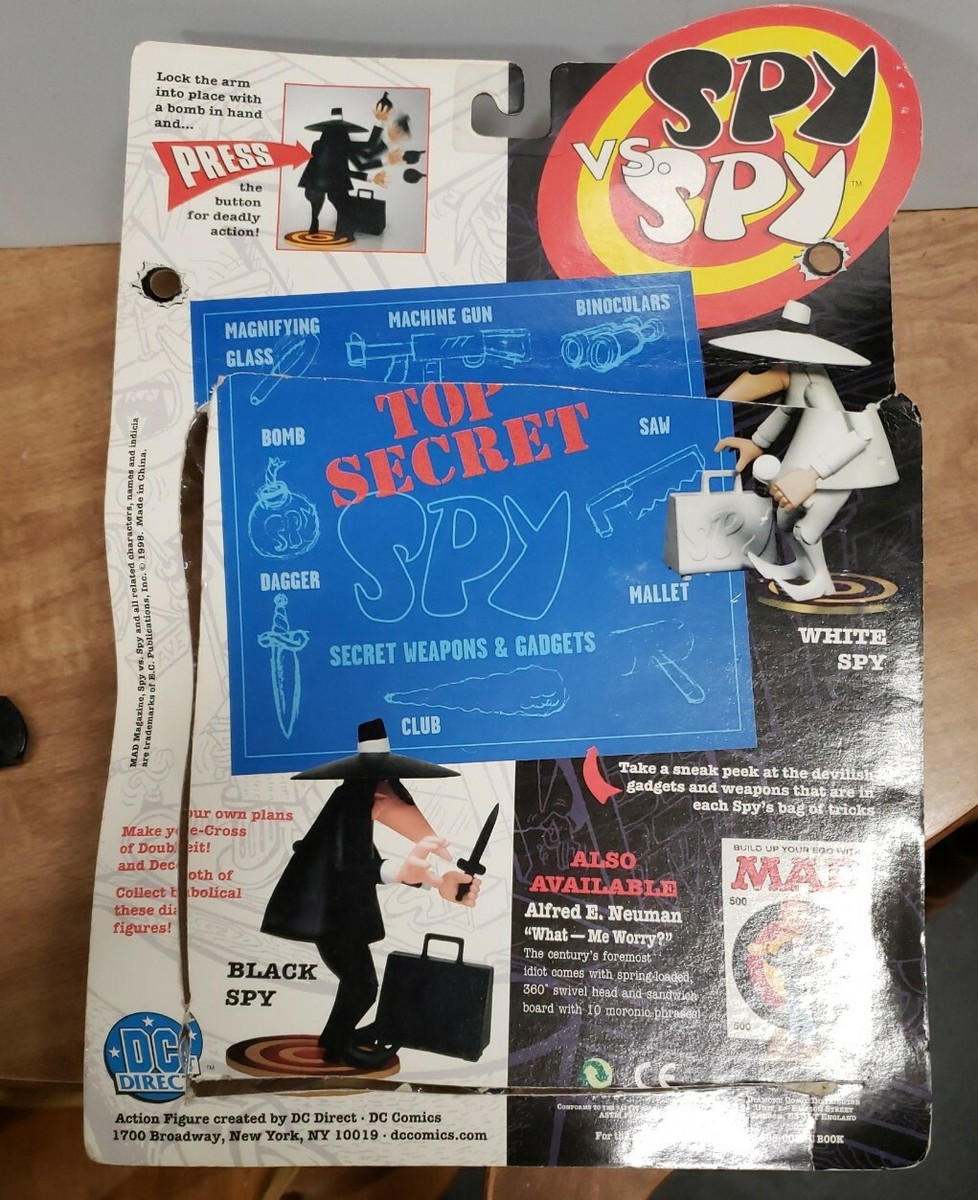 RARE Mad Magazine Spy vs Spy Action Figure, Black VARIANT Spy, DC