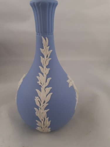 Vaso Wedgwood Seasons Bud Jasperware Blu Primavera Estate 14 cm Vintage Britannico - Foto 5 di 14