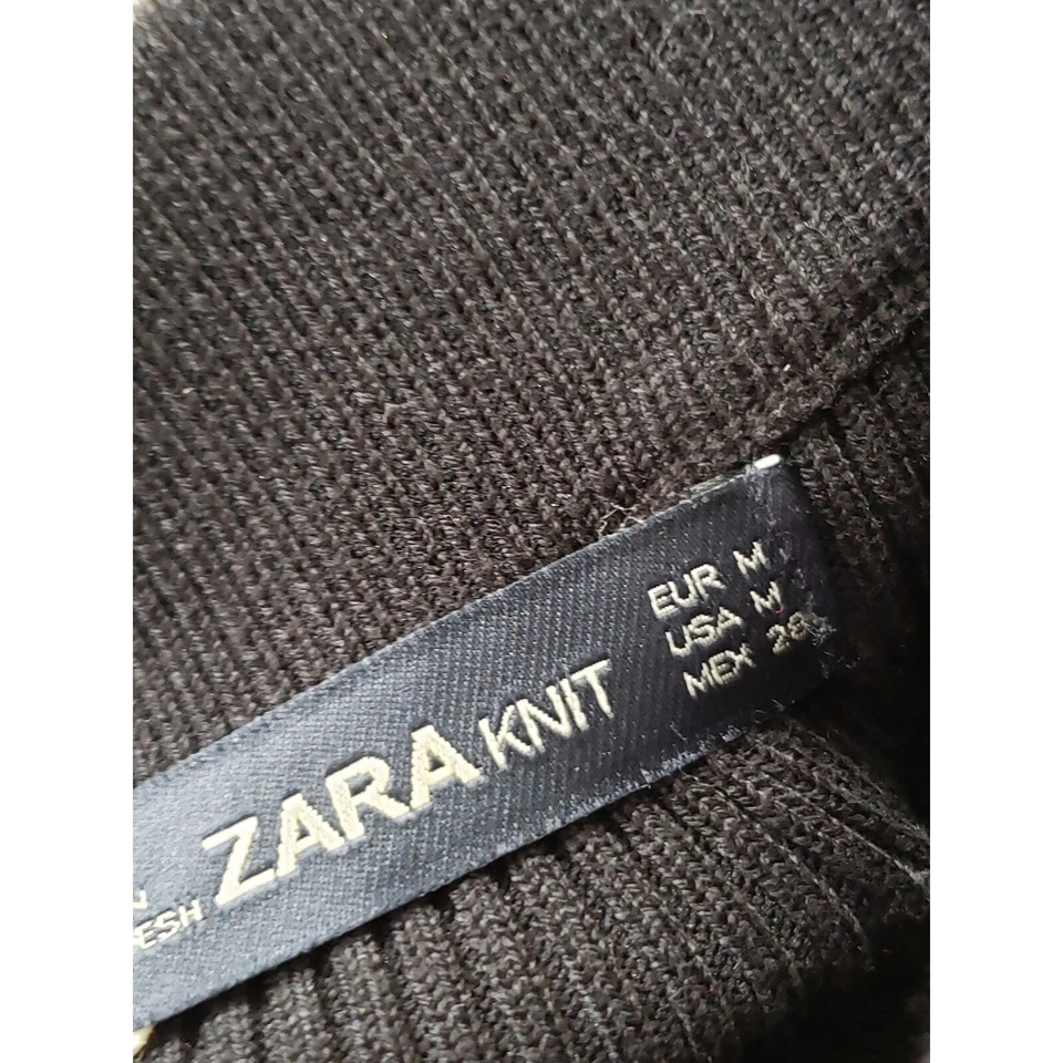 Skrit recto y lápiz Zara para mujer mediano negro a rayas tejido viscosa Foto 3 de 4