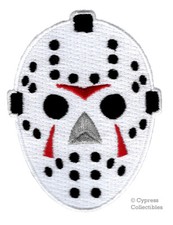EMBROIDERED HOCKEY GOALIE MASK IRON-ON PATCH Friday the 13th JASON HALLOWEEN new