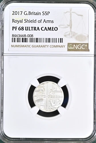 2017 Silver 5p Proof NGC PF68 Great Britain Royal Mint Five Pence
