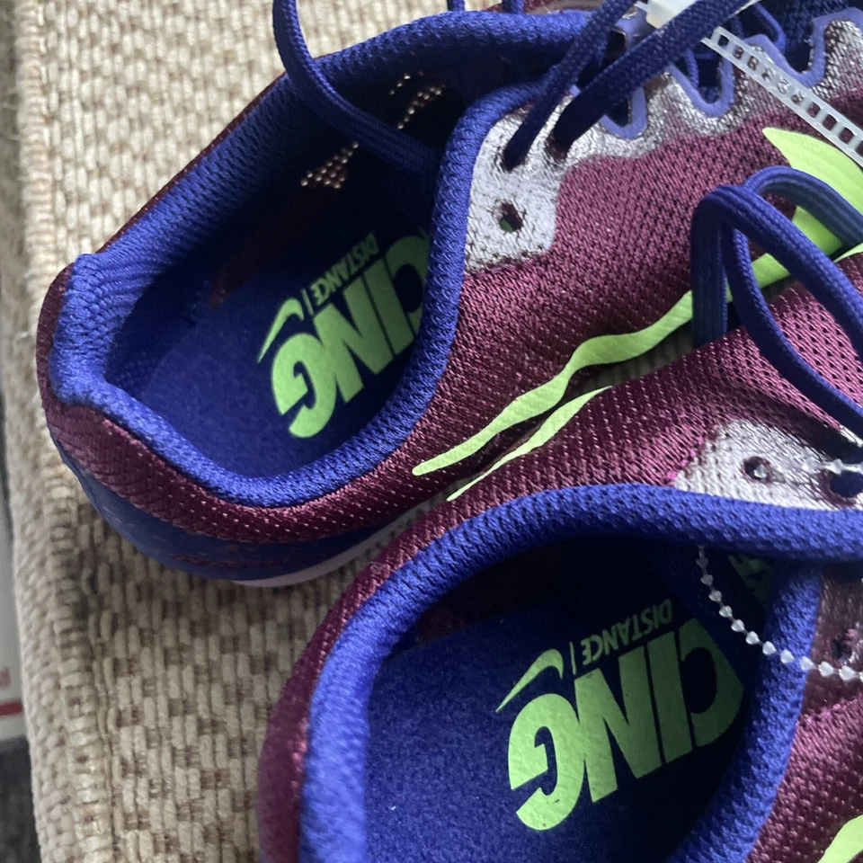 Nike Zoom Rival D Burdeos/Lime Blast 907566-600 Para hombres Talla 7 Sin Picos Foto 4 de 4