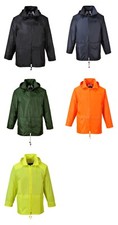Portwest S440 Classic Rain Jacket Durable Waterproof Vented Hood Work Wear
