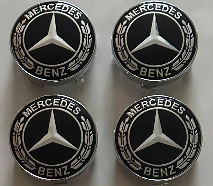 4X MERCEDES BLACK Alloy Wheel Centre Hub Caps 75mm A B C E S M 4X MERCEDES BLACK Alloy Wheel Centre Hub Caps 75mm A B C E S M